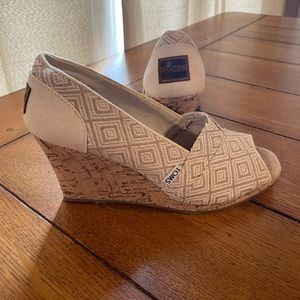 Toms peep toe wedge heels